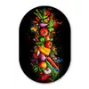 Groente - Eten - Kruiden - Graffiti - Koken Wandcirkel Ovaal Glas middel -3d