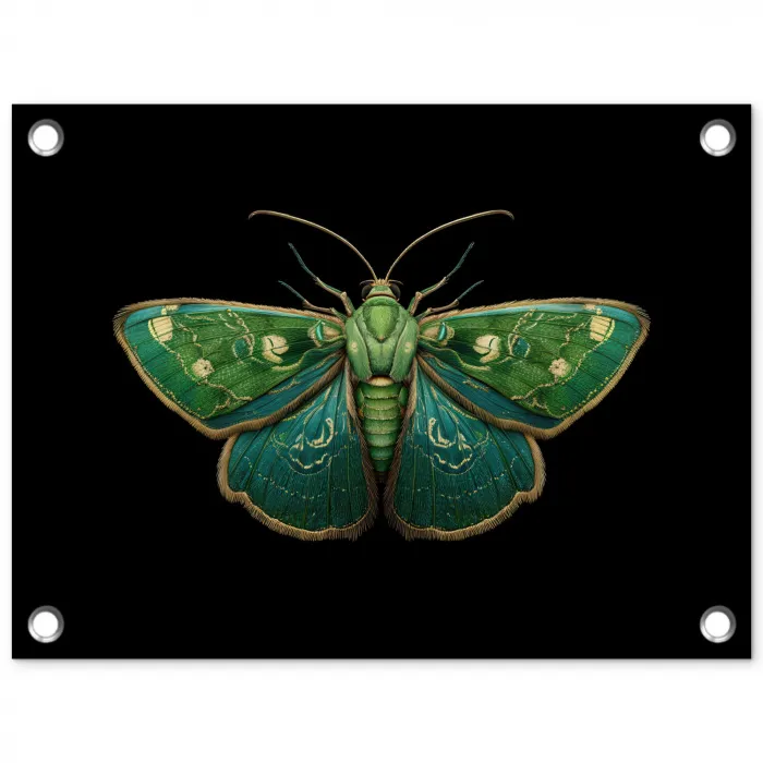 Mot - Levendig - Groen tuinposter los doek klein -3d