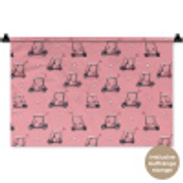 Golfkar - Retro - Roze Wandkleed katoen klein 269 -t3d_DE