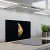 Bladeren - Luxe - Goud - Zwart - Natuur keuken achterwand spatscherm klein -3d_schuin