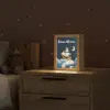 Zeilschip - Sterrenhemel - Wolken - Blauw Light Box met kabel (Kinderlampje) klein -sfeer1_kind