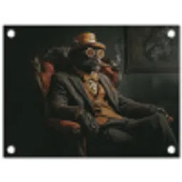 Kat - Pak - Oranje - Sigaar tuinposter los doek klein -3d