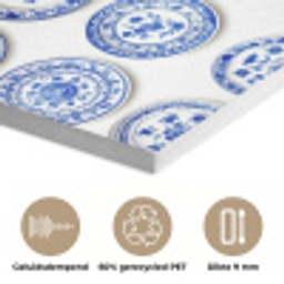 Borden - Bloemen - Patroon - Blauw PET vilt klein 837 -closeup_NL