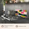 Abstract - Roze - Lappen - Vormen - Geel keuken achterwand spatscherm klein -usp_ES