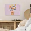 Vaas - Gestreept - Bloemen - Oranje PET vilt klein -sfeer3