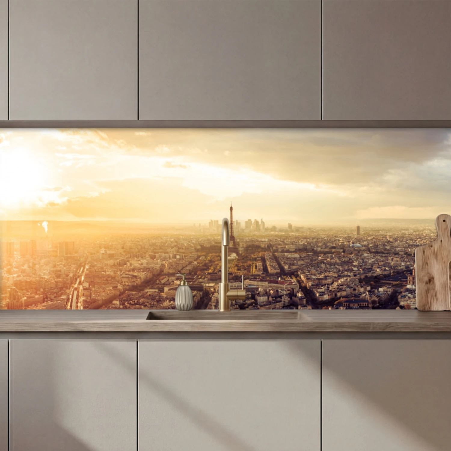 Parijs - Skyline - Zonsondergang - Steden keuken achterwand 2 middel zz_3dshopping