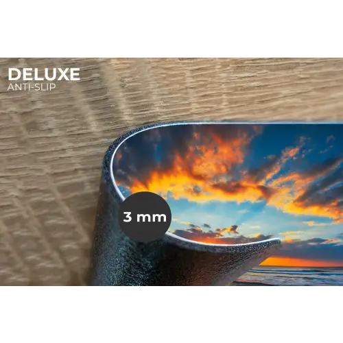 Zee - Zonsondergang - Strand - Wolken - Oranje Placemat vinyl groot -closeup