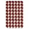 Rood - Tegelpatroon - Crème WCmat klein 1011 -3d