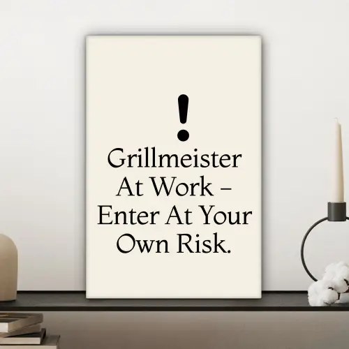 Grill - Uitroepteken - Zwart - Tekst canvas 2cm klein -sfeer6