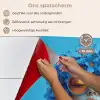 Vrouw - Bloem - Blauw - Modern - Bril - Portret keuken achterwand spatscherm klein -spatscherm_NL