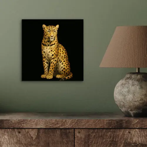 Panter - Realistisch - Bruin aluminium wit klein -sfeer2