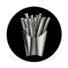 Frietjes - Futuristisch - Zilver Wandcirkel aluminium klein -3d