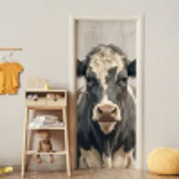 Koe - Portret - Dieren - Modern deurposter klein -sfeer4