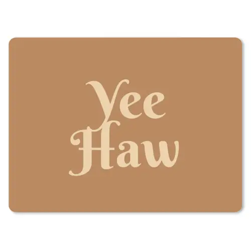 Yee haw - Bruin - Minimalistisch muismat rubber klein -3d