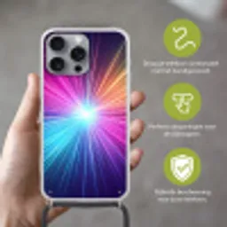 Abstract - Light - Burst - Modern - Colorful Hoesje iPhone 16 Pro Max met koord klein -sfeer2_NL