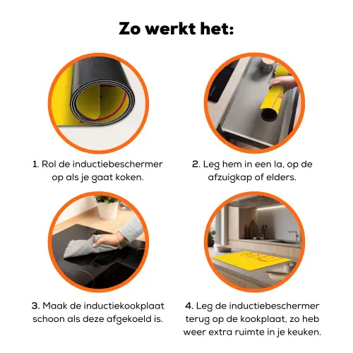 Dream big - Geel - Grafisch Inductie beschermer vinyl 3mm klein -zzzzzzz-td-werking