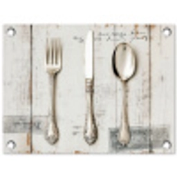 Zilver - Bestek - Hout tuinposter los doek klein -3d