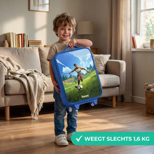 Voetbal - Jongen - Goal - Voetbaltenue Kinderkoffer - Blauw klein -sfeer2_NL