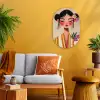 Vrouw - Bloemen - Pastel Wandcirkel Ovaal Forex klein -sfeer4