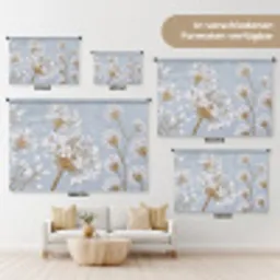 Illustratie - Bloemen - Blauw Wandkleed katoen klein -tsfeer8_DE