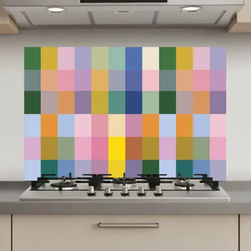 Blokken - Vierkant - Patroon - Gekleurd keuken achterwand spatscherm klein -3d_website