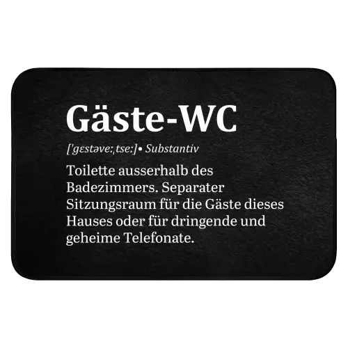 Quotes - Gäste-wc - Definitie - Zwart - Spreuk Badmat klein -3d