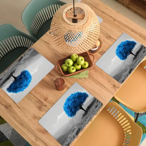 Boom - Natuur - Blauw - Zwart wit Placemat vinyl groot -zzsfeer5_Kitchenyeah-website