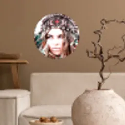 Vrouw - Bloemen - Indianentooi - Rozen - Bloemen Wandcirkel behangsticker klein -sfeer1