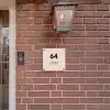 Lichtroze met stippen - Modern Naambord Vierkant klein -sfeer7-XS