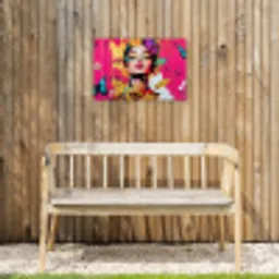 Vrouw - Abstract - Kleurrijk Tuinposter op houten frame 2 cm dik klein -sfeer4