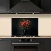 Boeket - Tulpen - Vaas - Rood keuken achterwand spatscherm klein -sfeer1