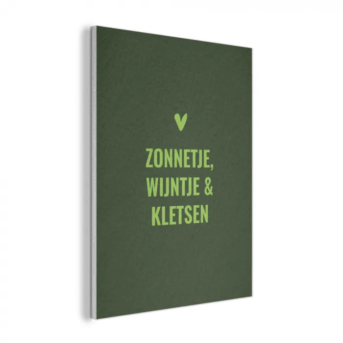 Donkergroen - Quote - Zon - Zomer PET vilt klein -3d