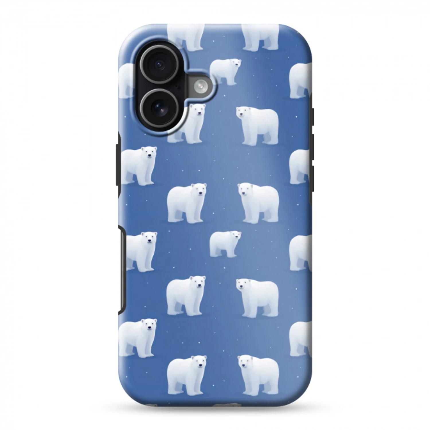 IJsbeer - Patroon - Blauw Toughcase MagSafe Apple iPhone 17 klein 1017 -3d