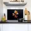 Bloem - Orchidee - Oranje Inductie beschemer met haakjes klein -sfeer2