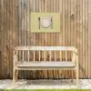 Illustratie - Bord - Bestek - Beige Tuinposter op houten frame 2 cm dik klein -sfeer4