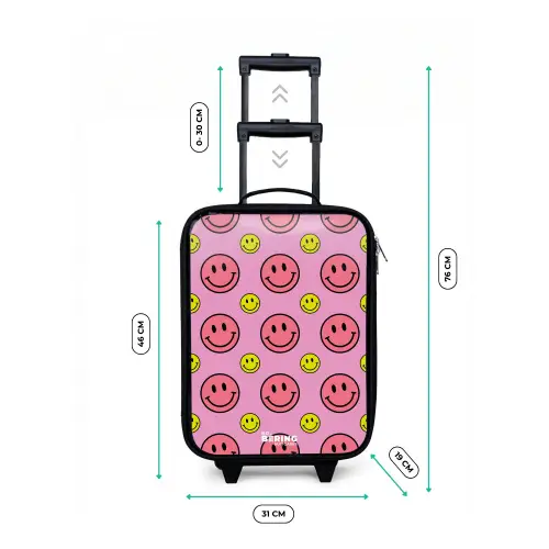 All smiles roze Kinderkoffer - Zwart klein -productfoto_formaten