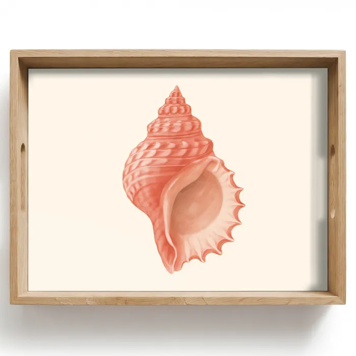 Schelp - Roze - Structuur Dienblad Rechthoek middel -z3d_shopping
