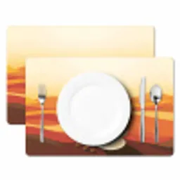Koffie - Landschap - Oranje - Koffiebonen Placemat vinyl groot -zzsfeer2_Kitchenyeah-website