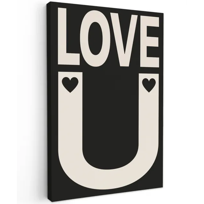 Love - Zwart - Minimalistisch canvas 2cm klein -z3d
