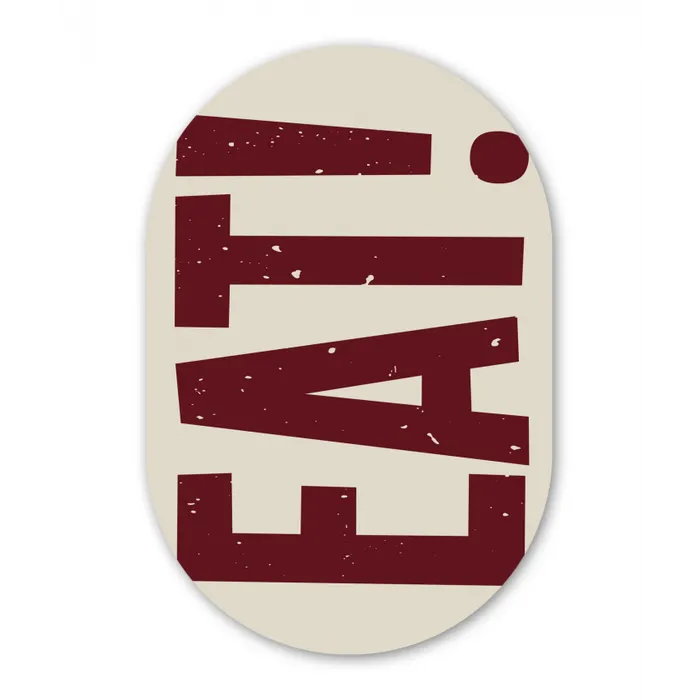 Red - Eten - Vintage - Decoratie Wandcirkel Ovaal Glas middel -3d