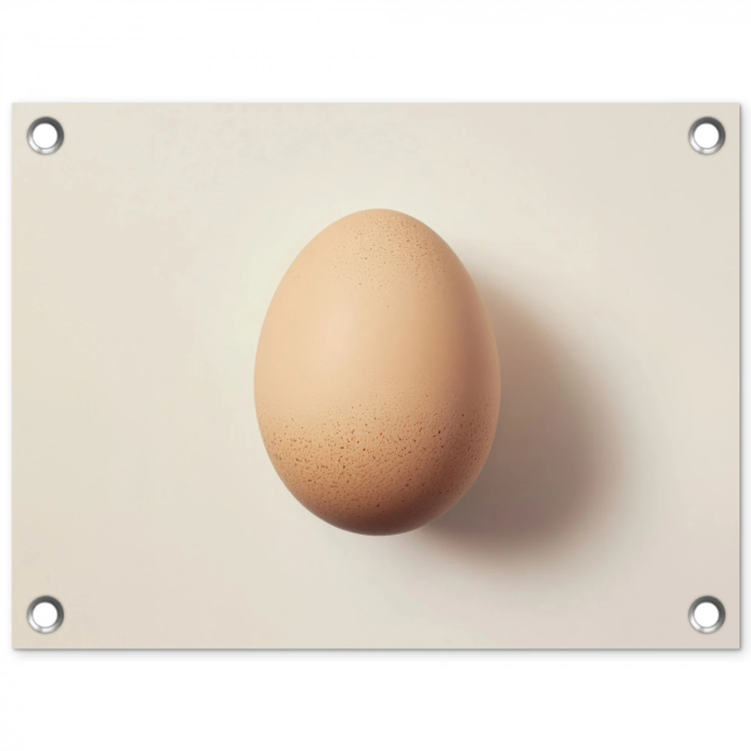 Ei - Beige - Ovaal - Egaal tuinposter los doek klein -3d