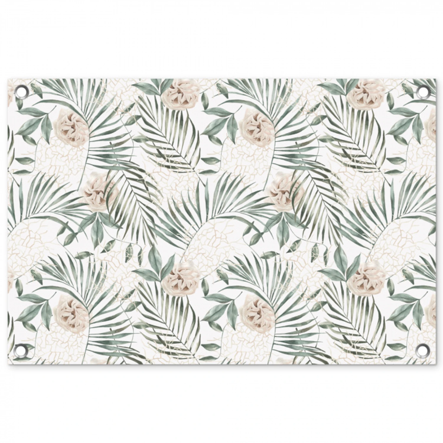 Bohemian - Bloemen - Bladeren - Jungle - Tropical tuinposter los doek klein -3d