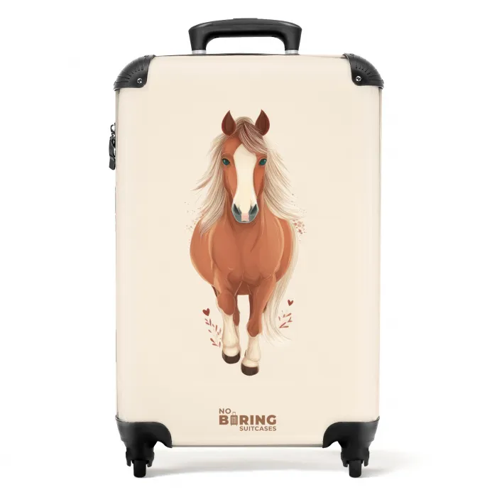 Bruin paard in gallop NBS - Handbagage koffer - Volwassenen Unisex middel -productfoto_recht