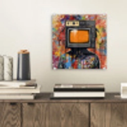 Televisie - Graffiti - Mens - Kleuren plexiglas 5mm klein -sfeer1