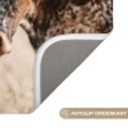 Texas Longhorn - Kalf - Weide - Dieren Badmat klein -USP_AntislipNL