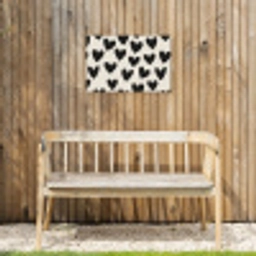 Hartjes - Zwart - Beige Tuinposter op houten frame 2 cm dik klein -sfeer4