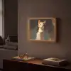 Kat - Geschilderd - Artistiek - Wit Light Box met batterij (Wandlamp) middel -sfeer1