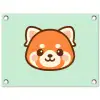 Rode panda - Groen - Cartoon tuinposter los doek klein -3d