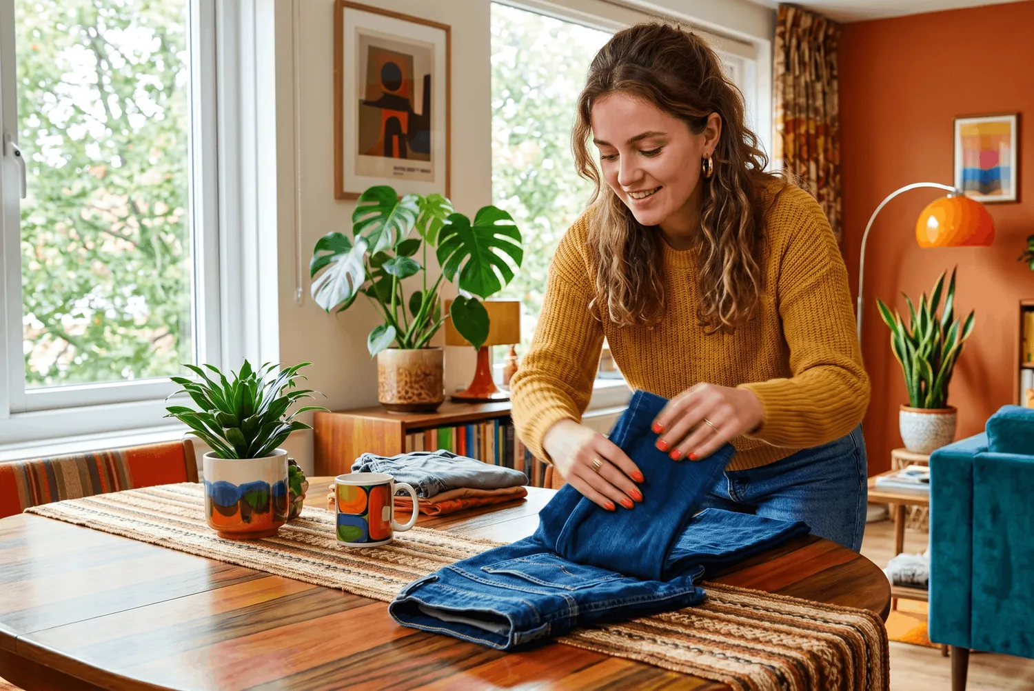 plier un pantalon dans une valise