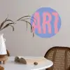 Art - Roze - Blauw Wandcirkel behangsticker klein -sfeer3